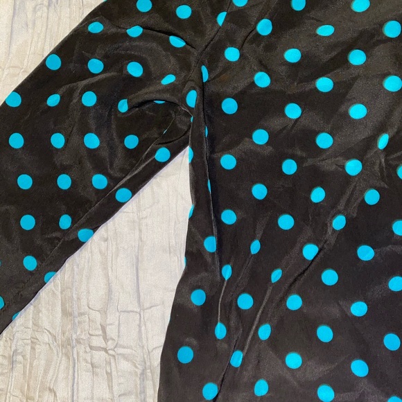 Navy Blue and Teal Polka Dot Blouse - Picture 4 of 4